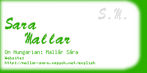 sara mallar business card